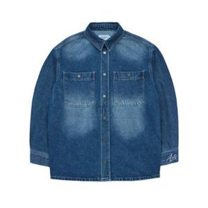 [아크메드라비] ADLV LOGO RECYCLE COTTON DENIM SHIRT JACKET BLUE-리사이클데님