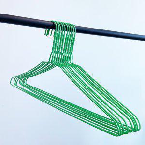 [행거/옷걸이]세탁소 꽈배기 옷걸이 행거 녹색 100개