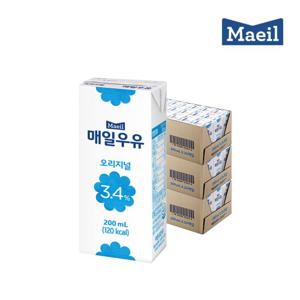 [매일우유] 매일 멸균우유 오리지널 200ML 72팩 흰우유 팩우유