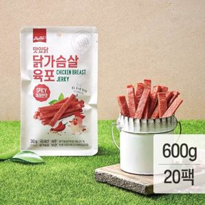 [랭킹닭컴] 맛있닭 닭가슴살 육포 매콤맛 30gx20팩(600g)