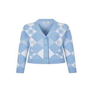 Argyle Cardigan_S/Blue