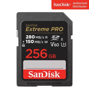 SOI 샌디스크 익스트림 프로 SD카드 280MBs 256GB V60  SDXEP