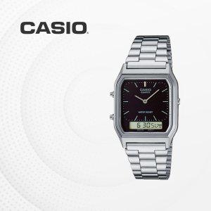 카시오 CASIO AQ-230A-1D 메탈밴드 전자손목시계