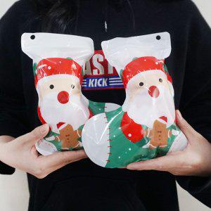 크리스마스 양말 지퍼백 선물 포장 10매입 산타