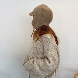 비숑 귀달이 여성 가을 겨울 니트 벙거지 모자
