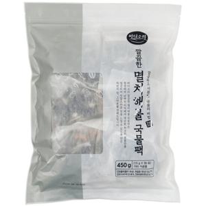 100% 국내산 재료를 사용한 로스팅 멸치해물 다시팩 450g