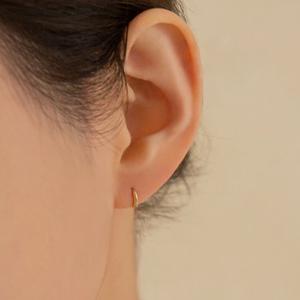 14k 심플 라운드 원터치 링 귀걸이 (14k골드) A01