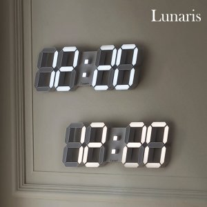 루나리스 LED 벽걸이 시계 디지털 무소음 거실 리모콘