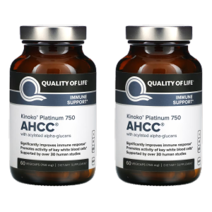 퀼리티오브라이프랩 AHCC 60캡슐 2개세트 키노코 플래티넘 담자균류 덱스트린