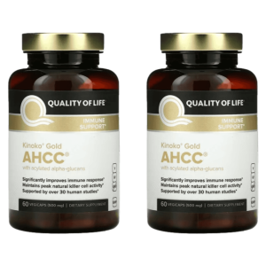 퀄리티오브라이프랩 키노코 골드 AHCC 60캡슐 2개 담자균 덱스트린 셀룰로오스