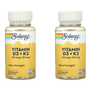 솔라레이 비타민D3 K2 120캡슐 2개 인산 칼슘 인 메나퀴논 Phosphorus