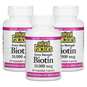 내추럴팩터스 비오틴 10000mcg 60캡슐 3개 Biotin