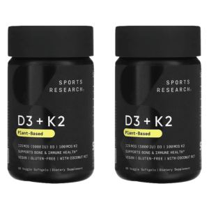 스포츠리서치 비타민 D3 K2 60캡슐 2개 콜레칼시페롤메나퀴논 MK7