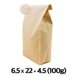 이지포장 종이 크라프트 M방 스탠드 원두 커피 봉투 100g 50매 아로마 밸브