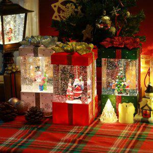 크리스마스 선물상자 오르골 워터볼 산타 트리 눈사람 LED 캐롤 무드등