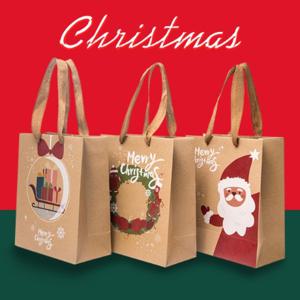  DP (3종세트)크리스마스 선물 종이백 종이가방 쇼핑백 크라프트지 185 x 220 mm