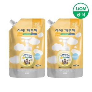 [라이온] 아이깨끗해 핸드워시 스파우트 리필 600ml x 2개 (순/레몬 택1)