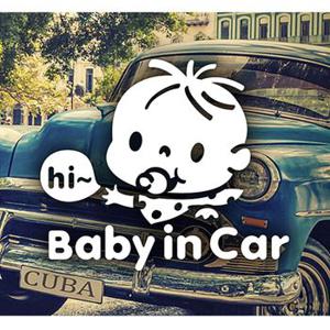 빼꼼하이쭈쭈 Baby in Car 자동차스티커-화이트