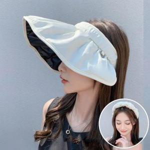 여성 암막 돌돌이 롤업 선캡 벙거지 창 여름 모자 (S10470688)