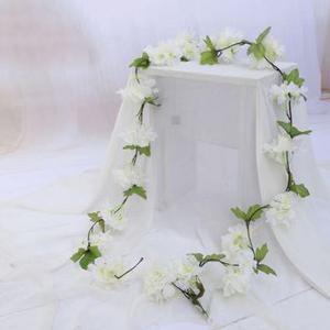 베란다텃밭 블룸 벚꽃 조화 넝쿨 2p 세트 화관 웨딩 소품 인조꽃