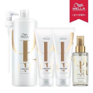 웰라 오일 리플렉션 샴푸 1000ml(+펌프)+ 컨디셔너 200ml 2개 + 라이트 ...