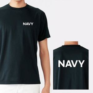 라운드 반팔 NAVY 커스텀 화이트 쿨 티셔츠