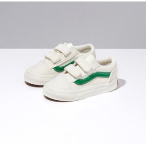 반스 VN000D3YRFX VANS 토들러 스웨이드 Old Skool 올드스쿨 V 크림 화이트 그린 아동화 캔버스화