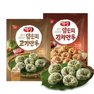 [동원xGS] 개성 얇은피만두 1kg x3봉 고기/김치