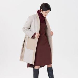 REVERSIBLE NOKARA SLIT LONG MUSTANG COAT BEIGE