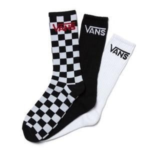 VANS 기본 로고 양말 3종 세트 VANS CLASSIC CREW SOCKS 체크,블랙,화이트 / VN000XRZ95Y