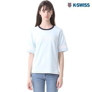 [케이스위스K-SWISS] 배색 컬러 정면 로고 포인트 반팔 티셔츠