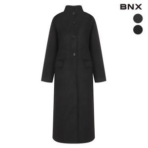 [BNX] 여성 하이넥 싱글 버튼 울 혼방 코트