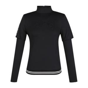 핑골프웨어 KQF 121B3TR067_BK 블랙 여성 기모 레이어드 하이넥 긴팔 티셔츠