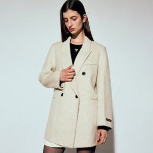 DOUBLE HALF WOOL HANDMADE COAT_CREAM BEIGE