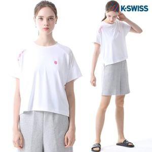 [케이스위스(K-SWISS)] 크롭 반팔 라운드 티셔츠