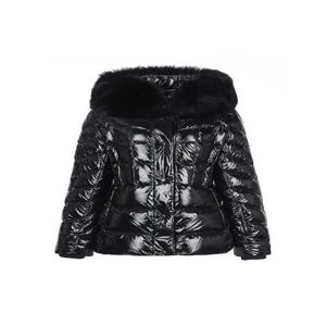 Hood Fur Short Down Jumper_Black