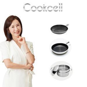 쿡셀 블랙큐브 프라이팬2종+곰솥 세트(프라이팬28cm, 소테팬28cm + 9L특대곰솥,찜기,28호환뚜껑 )