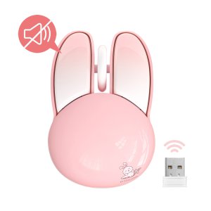 COSY 귀여운 핑크 토끼 무소음 무선 마우스 예쁜 캐픽터 노트북 맥북 컴퓨터 특이한 마우스