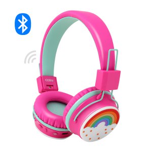 어린이 청력보호 블루투스 무선 헤드셋 유아 아동 키즈 초등학생 비행기헤드셋 85dB 볼륨 제한 핑크 블루
