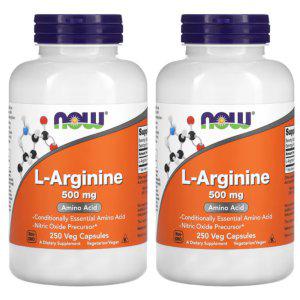 2개 세트 나우푸드 L-Arginine 500mg 250정 아미노산 L 아르기닌 알지닌