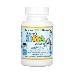 어린이 DHA 츄어블 딸기 레몬 맛 180캡슐 캘리포니아골드뉴트리션 오메가 3 EPA