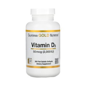 비타민 D3 50mcg 2000IU 360캡슐 캘리포니아골드뉴트리션 콜레칼시페롤 햇빛