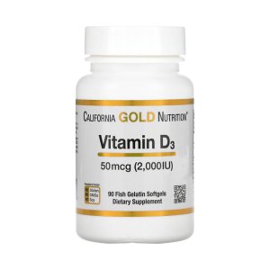비타민 D3 50mcg 2000IU 90캡슐 캘리포니아골드뉴트리션 콜레칼시페롤 햇빛