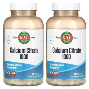 2개 세트 KAL 칼슘 시트레이트 1000 180정 시트르산 칼슘 스테아르산 마그네슘