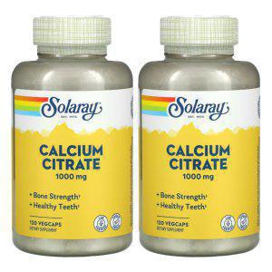 2개 세트 솔라레이 칼슘 시트레이트 250mg 120캡슐 시트르산 칼슘 탄산 구연산