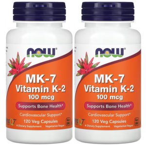 2개 세트 나우푸드 MK7 비타민 K2 100mcg 120캡슐 메나퀴논7 MenaQ7