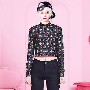 [VVV] 크롭탑 MIRACLE CHARMS BLACK CROPPED TOP