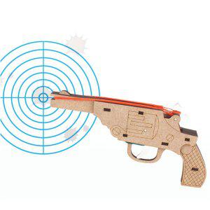 리볼버 권총 4연발 CM879 나무고무줄총 만들기 장난감