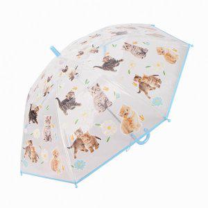 아동 귀여운 어린이 고양이 투명 장우산 55cm WH0616