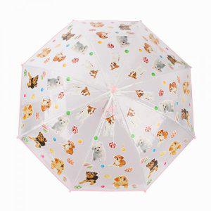 키치 캐릭터 아동 강아지 투명 장우산 55cm WH0615